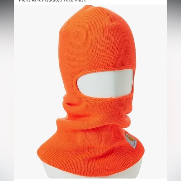 Carhartt Mens Knit Insulated Face Mask Orange - Picture 1 of 7